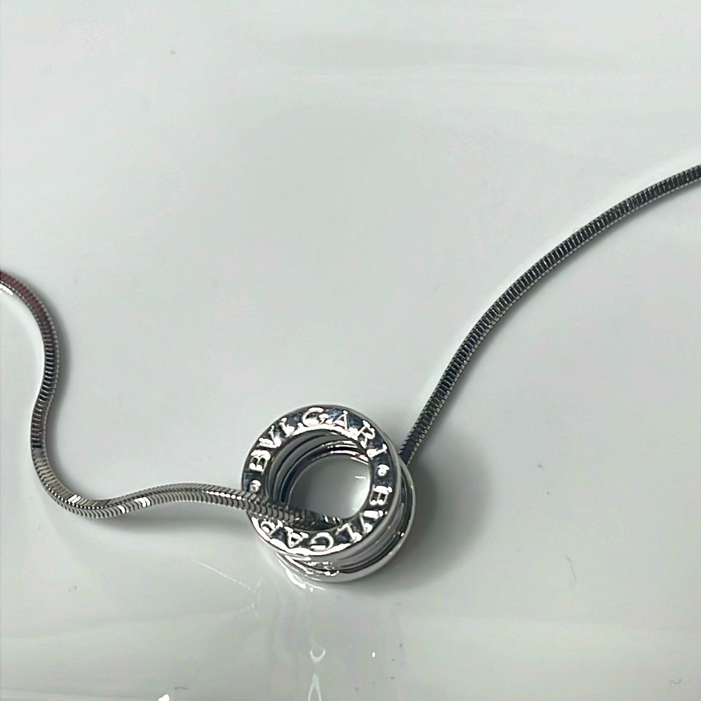 Bulgari Silver Pendant Necklace